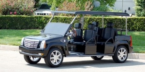 Black Escalade Limo Golf Cart affordable golf cart rental, golf cart rental san antonio, san antonio golf cart rental golf cart rental