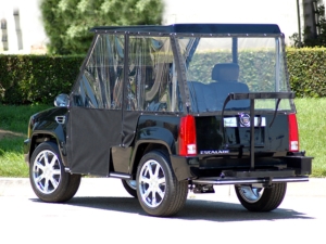 Black Escalade With Enclosure affordable golf cart rental, golf cart rental san antonio, san antonio golf cart rental golf cart rental