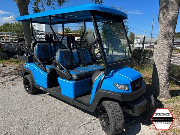 Ocean Blue Bintelli Beyond 6 Passenger Golf Cart affordable golf cart rental, golf cart rental san antonio, san antonio golf cart rental golf cart rental