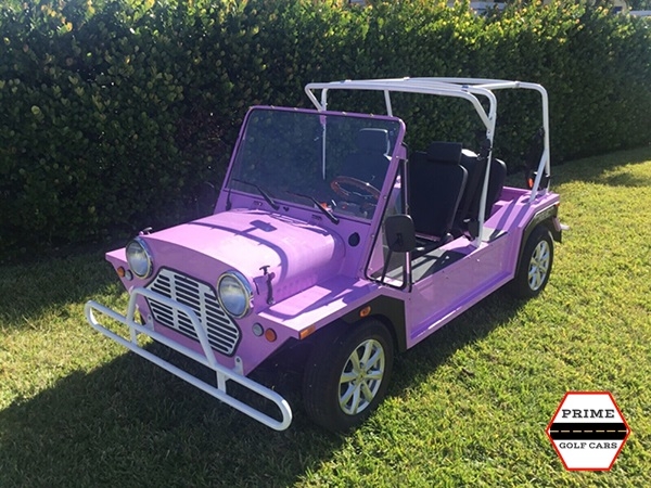 Pink Mokee 4 Passenger Golf Cart affordable golf cart rental, golf cart rental san antonio, san antonio golf cart rental golf cart rental