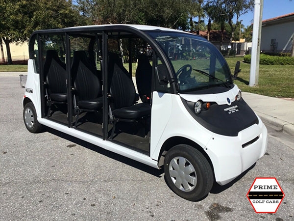Polaris Gem 6 Passenger White Golf Cart Rental Without Doors affordable golf cart rental, golf cart rental san antonio, san antonio golf cart rental golf cart rental