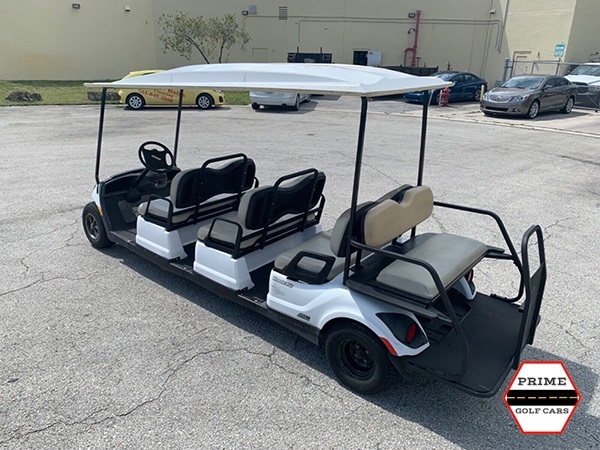 White 8 Passenger Classic Yamaha Golf Cart affordable golf cart rental, golf cart rental san antonio, san antonio golf cart rental golf cart rental