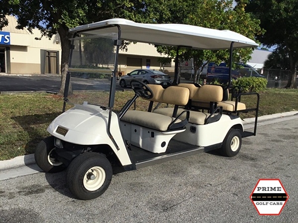 White EZGO 6 Passenger Golf Cart affordable golf cart rental, golf cart rental san antonio, san antonio golf cart rental golf cart rental